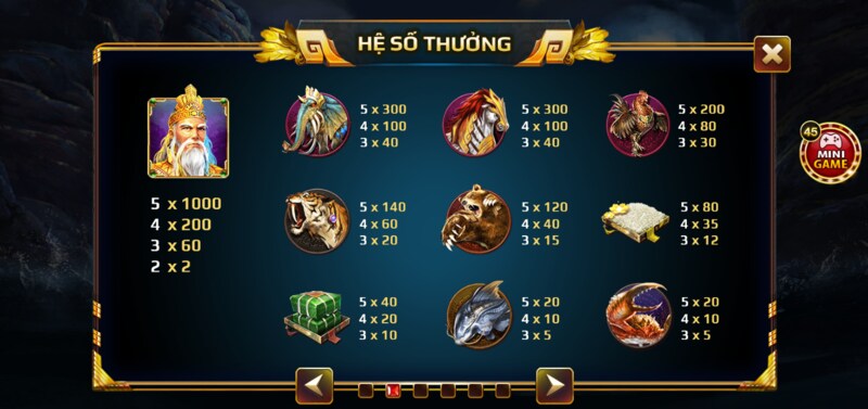 Nổ Hũ Sơn tinh Thủy Tinh Trên Saowin Siêu Hấp Dẫn 3 Mức đổi thưởng trong game Sơn Tinh Thủy Tinh Saowin vô cùng hấp dẫn